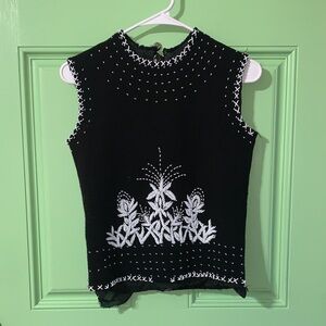 100% Virgin Wool Palio Beaded Top - no size tag fits like a Women’s size Small